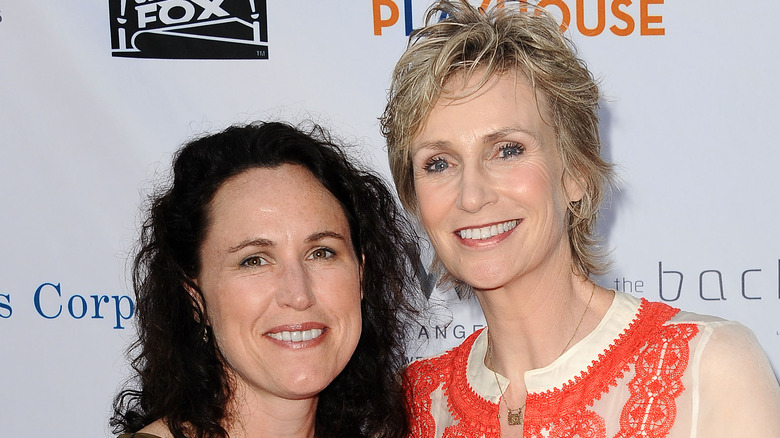 Jane Lynch and Lara Embry pose together