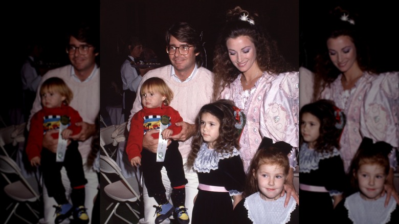 Jane Seymour with David Flynn, her stepdaughter, and her children.