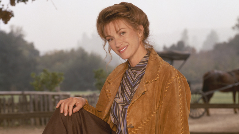 Jane Seymour on the set of "Dr. Quinn, Medicine Woman."