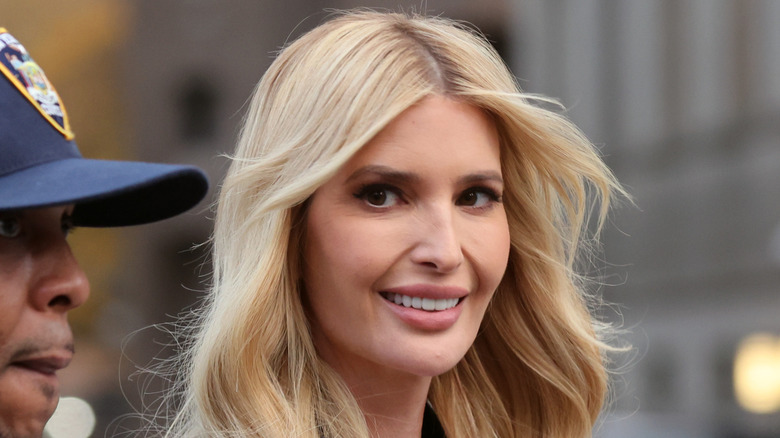 Ivanka Trump smiling outside court