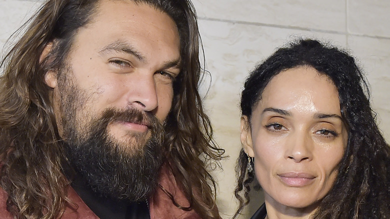 Jason Momoa and Lisa Bonet smiling