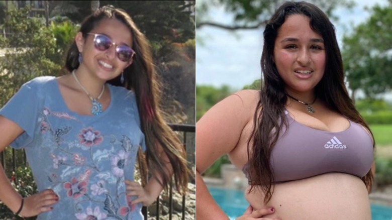 Split image of Jazz Jennings, younger, left, and older, right