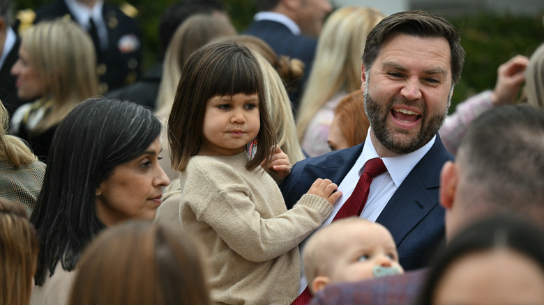 Usha Vance and JD Vance at the turkey pardon