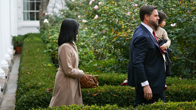 Usha Vance and JD Vance arriving at the turkey pardon