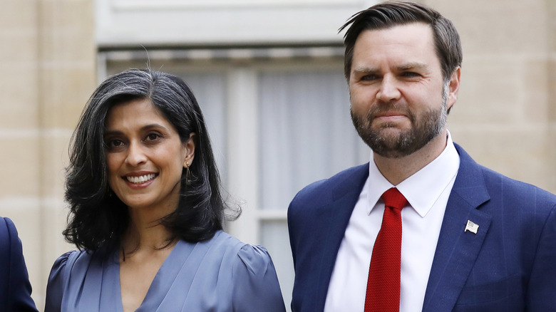 Usha Vance standing with JD Vance