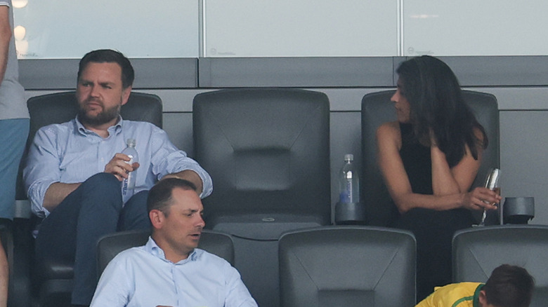 JD Vance and Usha Vance at a FIFA Club World Cup match
