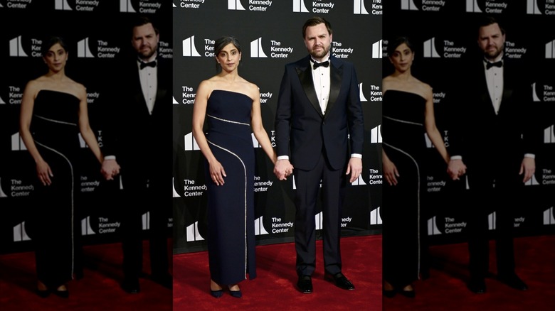 Usha Vance and U.S. Vice President JD Vance attending the opening night of "Les Misérables" at The Kennedy Center