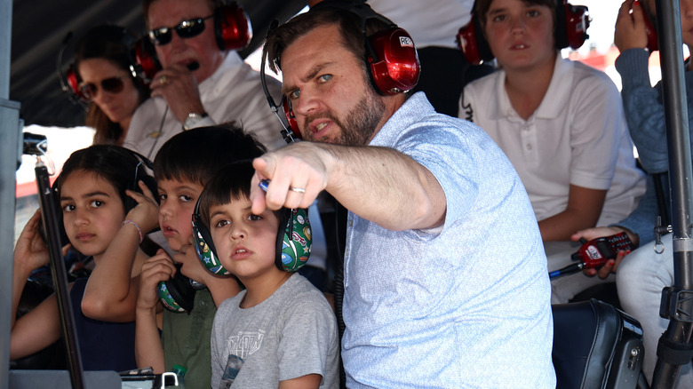 JD Vance at a NASCAR event with his kids