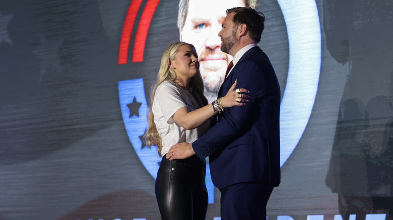 Erika Kirk hugging JD Vance