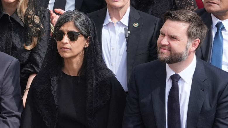 Usha and JD Vance sitting next to each other