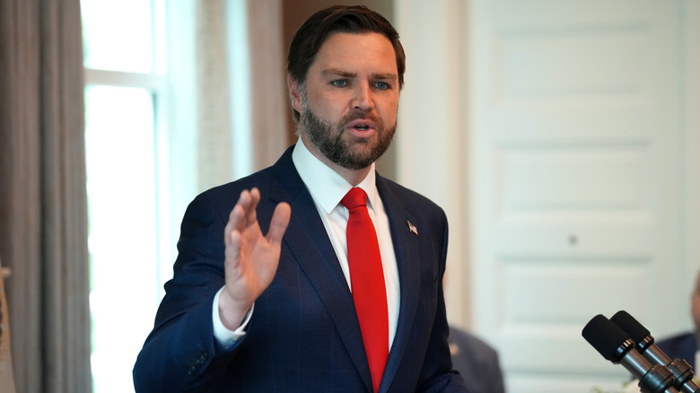 JD Vance addressing a crowd
