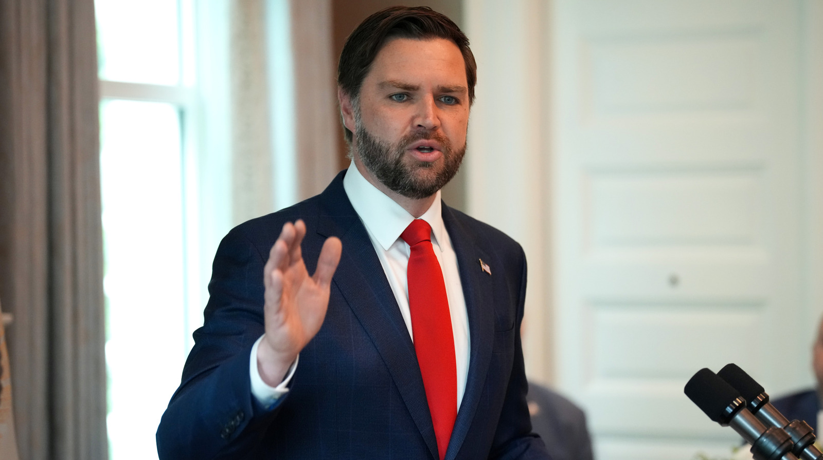 JD Vance's Early Morning Smokey Eye Looks Even More Absurd Next To A Low-Key Usha