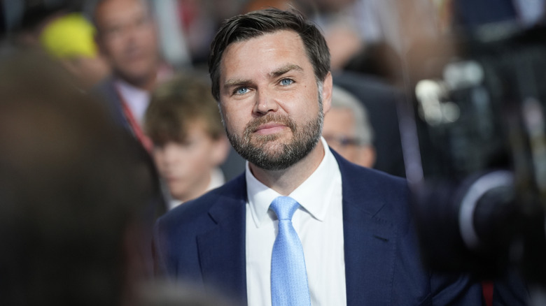 Trump's pick for Vice President, U.S. Sen. JD Vance (R-OH) arriving on the first day of the Republican National Convention at the Fiserv Forum (2024)