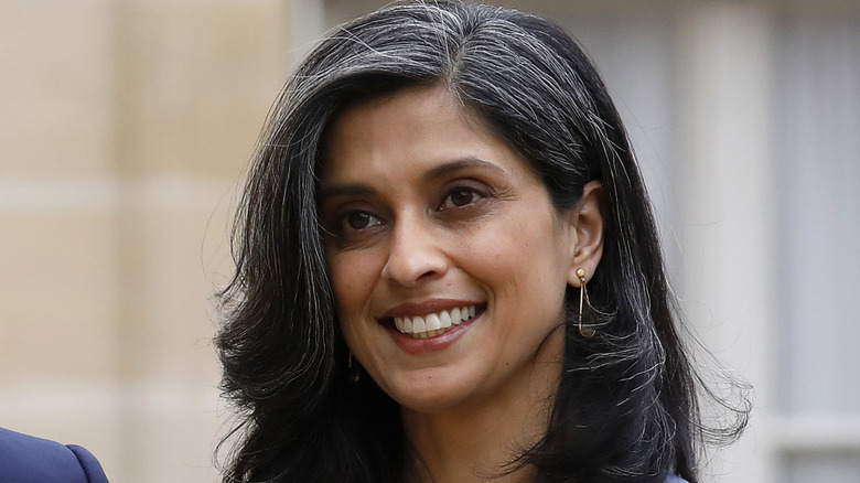 Usha Vance smiling in france