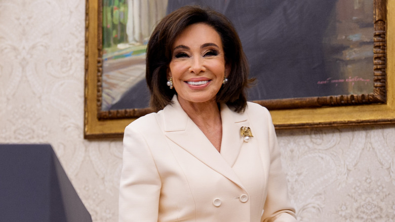 Jeanine Pirro smiling at her swearing-in ceremony.
