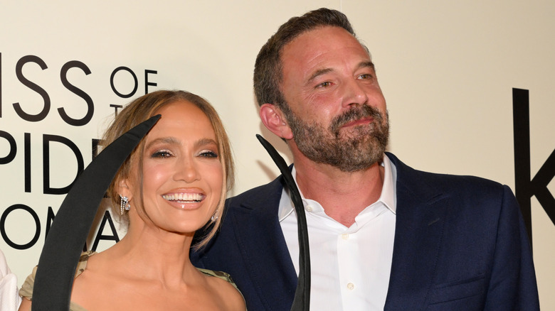 Jennifer Lopez and Ben Affleck smiling