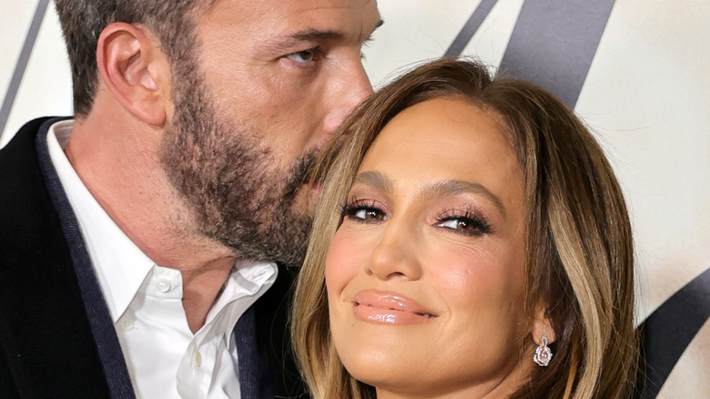 Ben Affleck kissing Jennifer Lopez's head