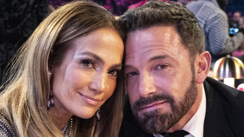 Jennifer Lopez and Ben Affleck smiling