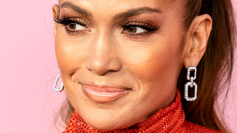 Jennifer Lopez smiling red carpet event