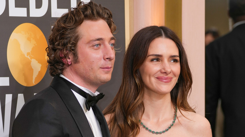 Jeremy Allen White and then-wife Addison Timlin attending the Golden Globes