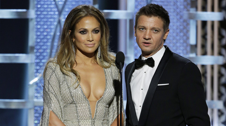 Jeremy Renner and Jennifer Lopez at Golden Globe awards