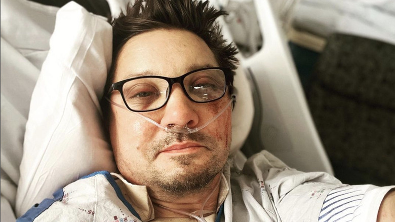 Jeremy Renner hospital bed