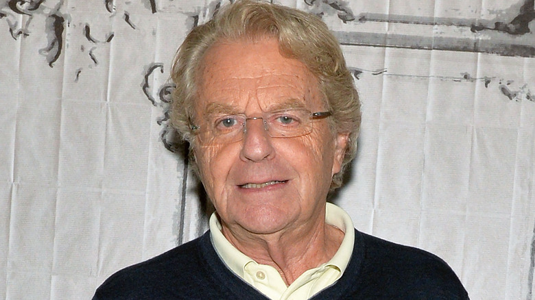 Jerry Springer in blue sweater older