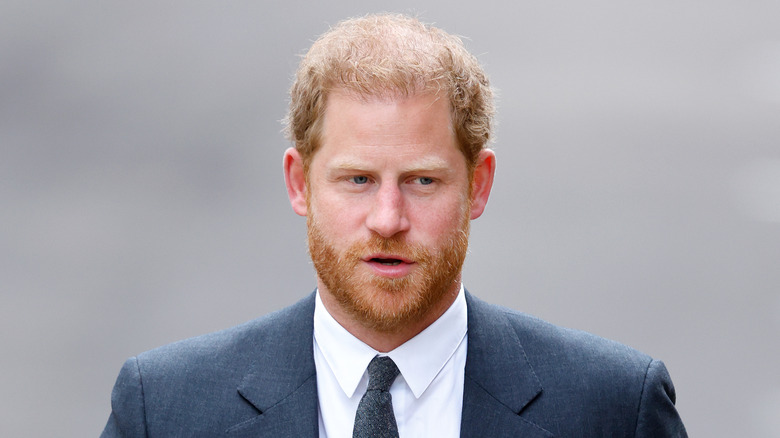 Prince Harry with mouth slightly open