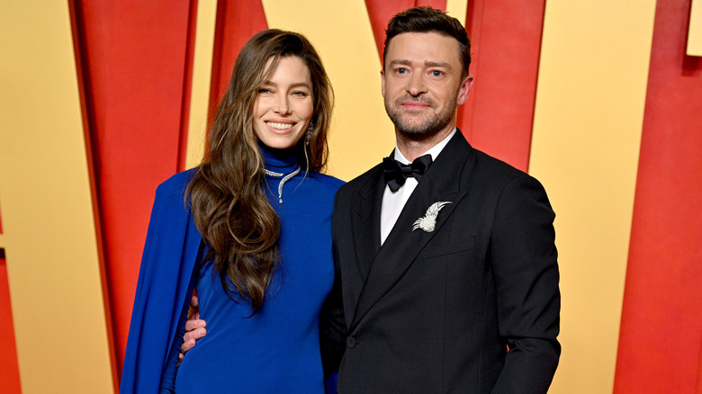 Justin Timberlake and Jessica Biel in formal wear