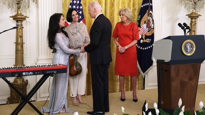 Jill Biden on stage during a Nowruz celebration.