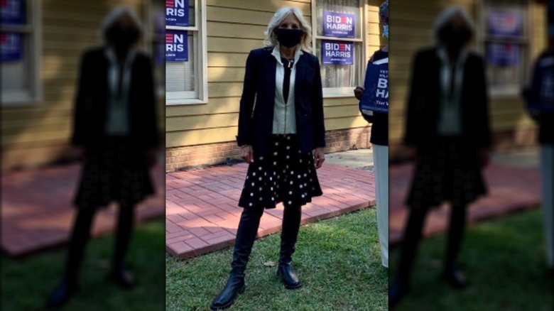 Jill Biden posing while on the campaign trail in 2020.