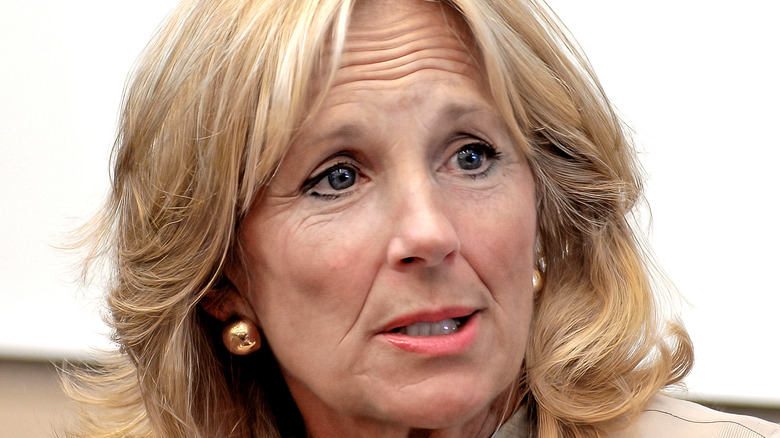 Jill Biden looking away