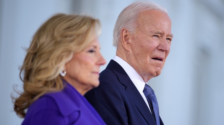 Jill Biden and Joe Biden standing together
