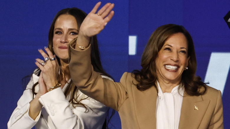 Ashley Biden and Kamala Harris on stage at the 2024 DNC.