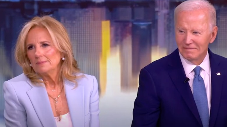 Jill and Joe Biden sitting on the panel of The View for an interview