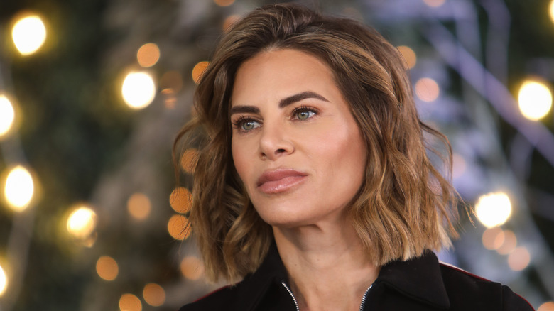 Jillian Michaels' face in front of lights