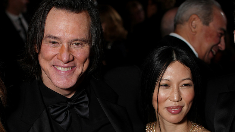 Actor Jim Carrey and wife Min Ah at awards show event