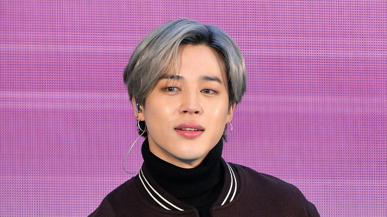 Jimin of BTS with silver hair