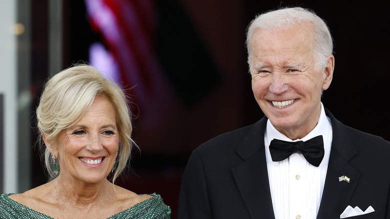 Jill and Joe Biden smile