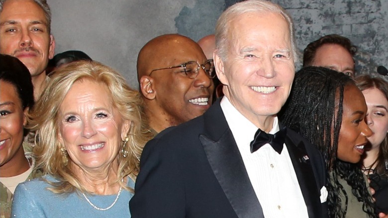 Jill Biden and Joe Biden posing