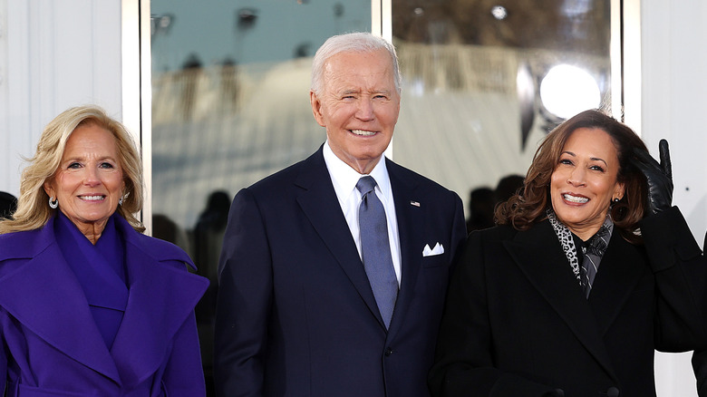 Jill and Joe Biden with Kamala Harris