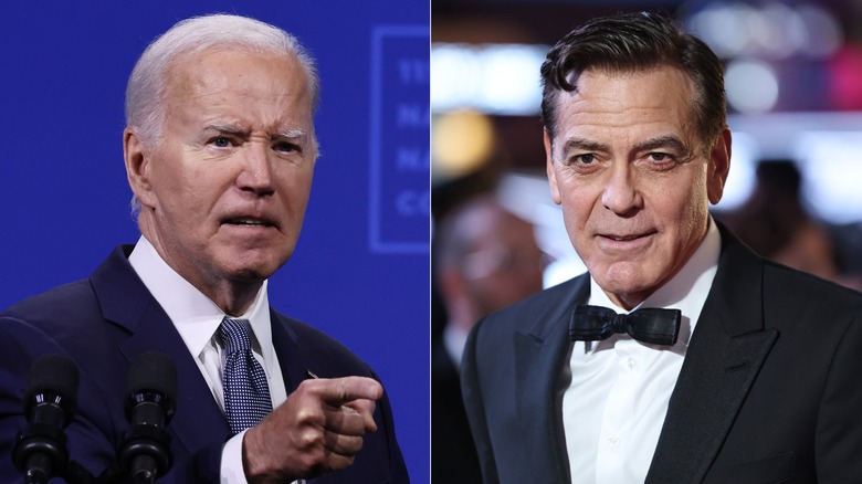 Side-by-side photos of Joe Biden and George Clooney
