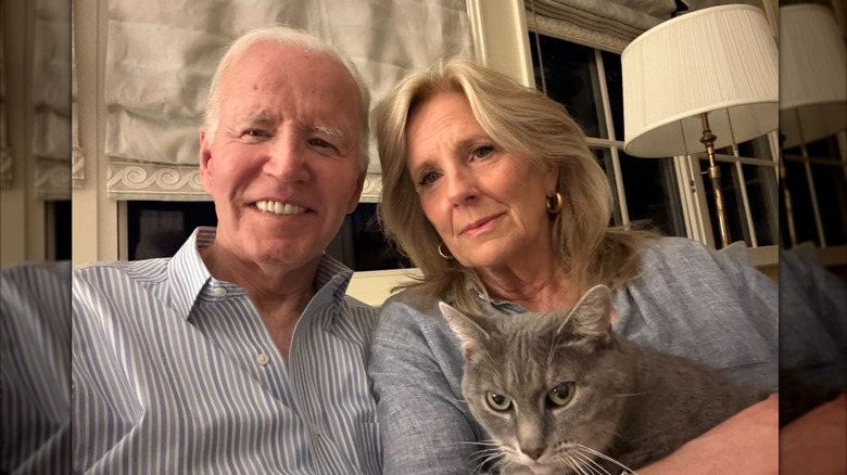 Joe Biden and Jill Biden pose for selfie together