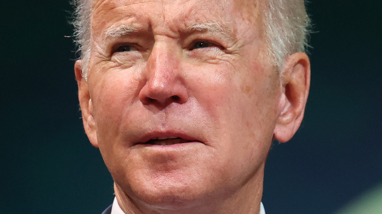 US President Joe Biden speaking during an Action on Forests and Land Use event on day three of COP26