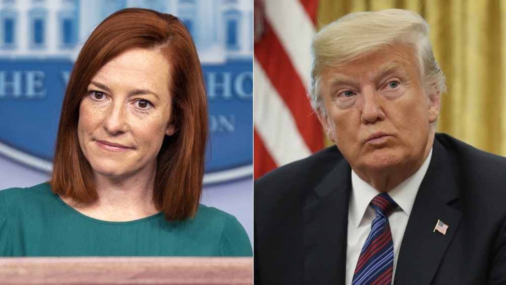 Jennifer Psaki and Donald Trump