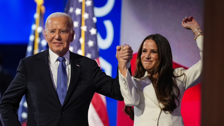 Ashley and Joe Biden holding hands