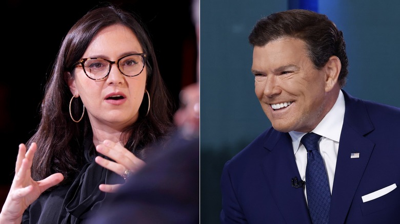Bari Weiss and Bret Baier