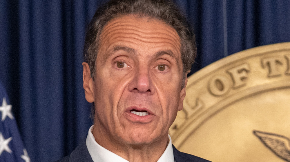 Andrew Cuomo speaking at a press conference