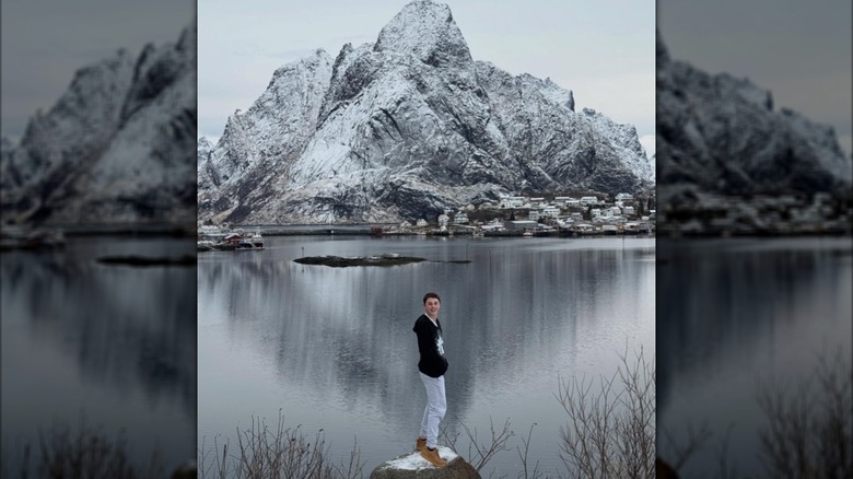 Ben Travolta posing for a picture in Norway.