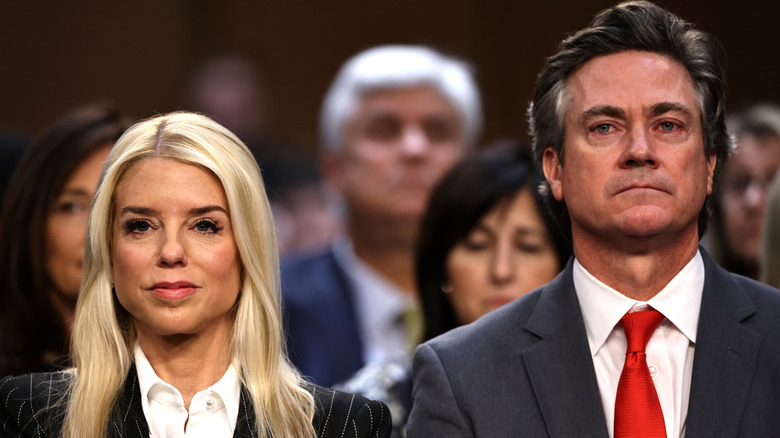 Pam Bondi and John Wakefield at her confirmation hearing in January 2025